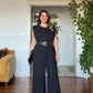 SLEEVELESS WIDE-LEG BELTED JUMPSUIT – BLACK