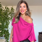 ASYMMETRICAL ONE-SHOULDER MAXI DRESS – FUCHSIA