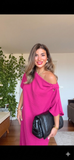 ASYMMETRICAL ONE-SHOULDER MAXI DRESS – FUCHSIA