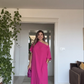 ASYMMETRICAL ONE-SHOULDER MAXI DRESS – FUCHSIA