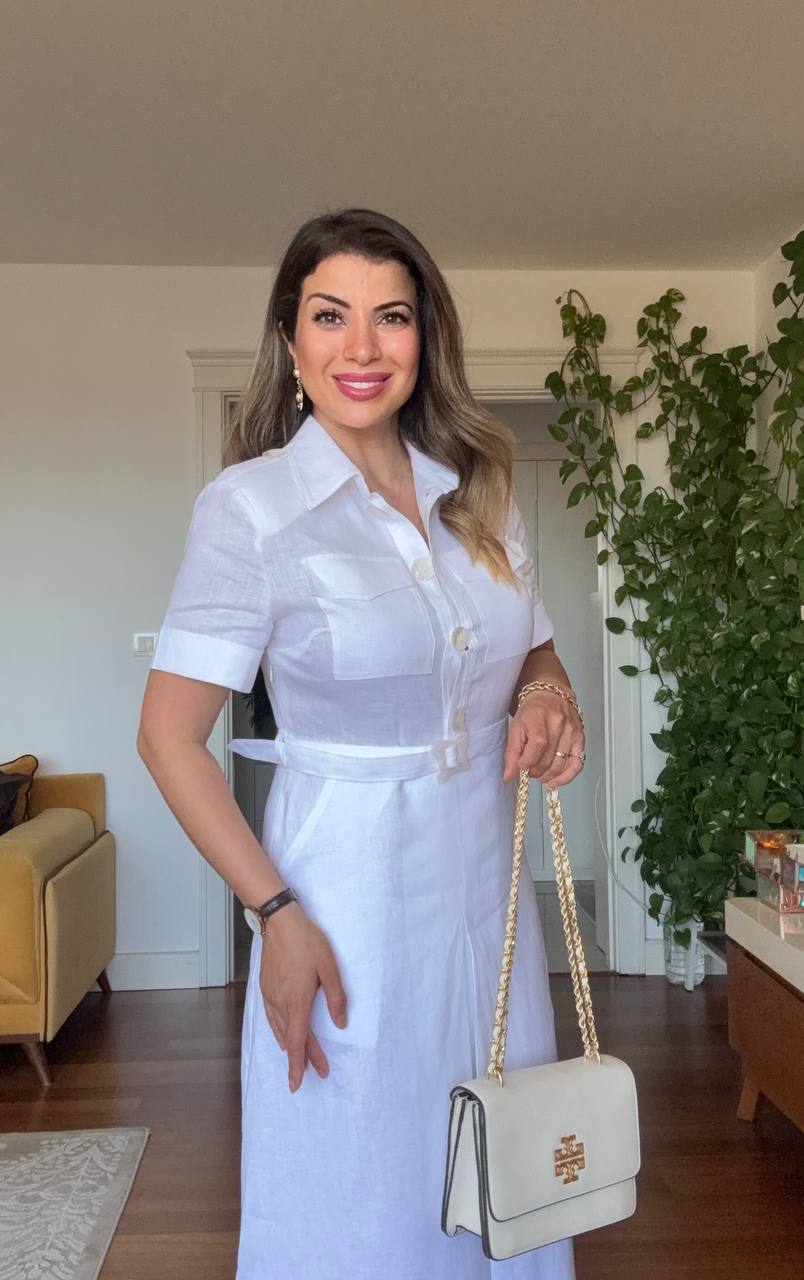 PRINCESS MODEL SHIMMERY SHIRT DRESS - WHİTE