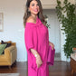 ASYMMETRICAL ONE-SHOULDER MAXI DRESS – FUCHSIA