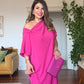 ASYMMETRICAL ONE-SHOULDER MAXI DRESS – FUCHSIA