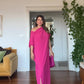 ASYMMETRICAL ONE-SHOULDER MAXI DRESS – FUCHSIA