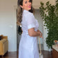 NATURAL LINEN SUMMER DRESS - WHITE