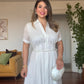 PRINCESS MODEL SHIMMERY SHIRT DRESS - WHİTE