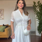 PRINCESS MODEL SHIMMERY SHIRT DRESS - WHİTE