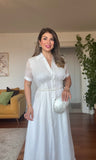 PRINCESS MODEL SHIMMERY SHIRT DRESS - WHİTE
