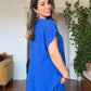 V-NECK OVERSIZED MAXI DRESS - SAX BLUE