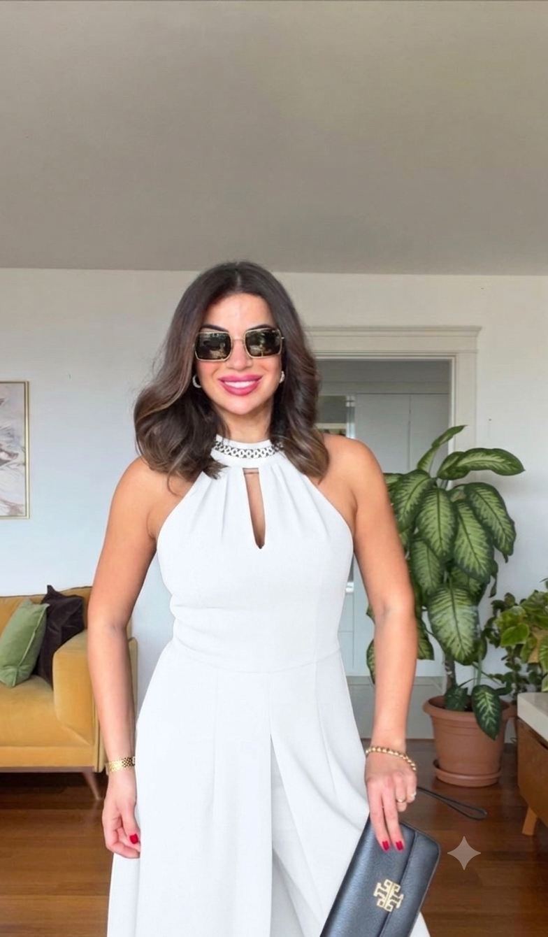 SPECIAL DESIGN SLIT JUMPSUIT - WHİTE