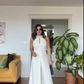 SPECIAL DESIGN SLIT JUMPSUIT - WHİTE