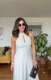 SPECIAL DESIGN SLIT JUMPSUIT - WHİTE