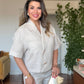 SHORT SLEEVE JACKET AND PALAZZO PANTS CO-ORD SET - SAND BEIGE