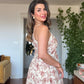 STRAPPY FLORAL MAXI DRESS ECRU
