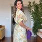 LEMON PRINT SHIRT COLLAR MAXI DRESS - YELLOW