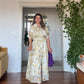 LEMON PRINT SHIRT COLLAR MAXI DRESS - YELLOW