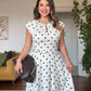 POLKA DOT BELT DETAIL MAXI DRESS – ECRU