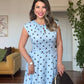POLKA DOT BELT DETAIL MAXI DRESS – BLUE