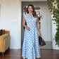 POLKA DOT BELT DETAIL MAXI DRESS – BLUE