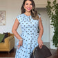 POLKA DOT BELT DETAIL MAXI DRESS – BLUE
