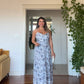 STRAPPY FLORAL MAXI DRESS - BABY BLUE