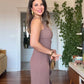 ASYMMETRIC CUTOUT WIDE LEG JUMPSUIT – CHOCOLATE BROWN
