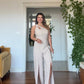 ASYMMETRIC CUTOUT WIDE LEG JUMPSUIT – BEIGE