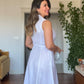 NATURAL LINEN DRESS - WHITE