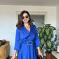 DRAPED DRESS - COBALT BLUE