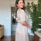SATIN LONG DRESS - STONE