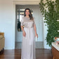 SATIN LONG DRESS - STONE