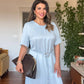 SATIN LONG DRESS - BABY BLUE