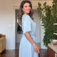 SATIN LONG DRESS - BABY BLUE