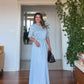 SATIN LONG DRESS - BABY BLUE