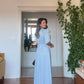 SATIN LONG DRESS - BABY BLUE