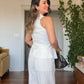 SLEEVELESS VEST LINEN SET - WHITE