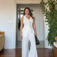SLEEVELESS VEST LINEN SET - WHITE
