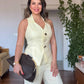 SLEEVELESS VEST LINEN SET - YELLOW