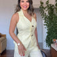 SLEEVELESS VEST LINEN SET - YELLOW