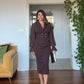 DOUBLE BUTTON DRESS - DARK BROWN