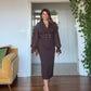 DOUBLE BUTTON DRESS - DARK BROWN