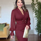 DOUBLE BUTTON DRESS - BURDUNDY