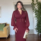 DOUBLE BUTTON DRESS - BURDUNDY