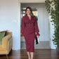 DOUBLE BUTTON DRESS - BURDUNDY