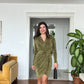 SPECIAL DESIGN GLITTER DRESS - KHAKI