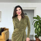 SPECIAL DESIGN GLITTER DRESS - KHAKI