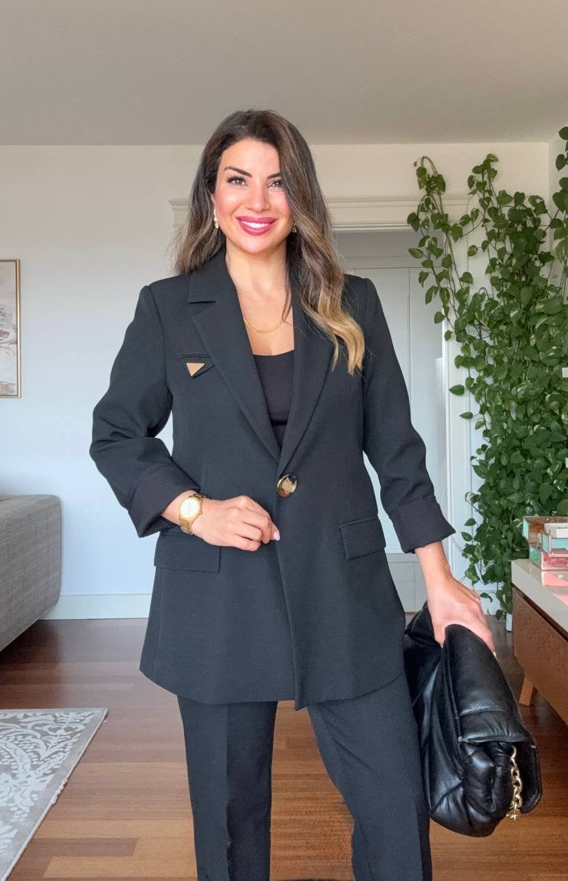 OVERSIZE BLAZER SUIT - BLACK
