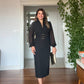 BALLOON SLEEVE CORSET MIDI DRESS - BLACK