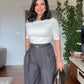 ONE-SHOULDER WIDE-LEG JUMPSUIT - GRAY