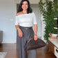 ONE-SHOULDER WIDE-LEG JUMPSUIT - GRAY